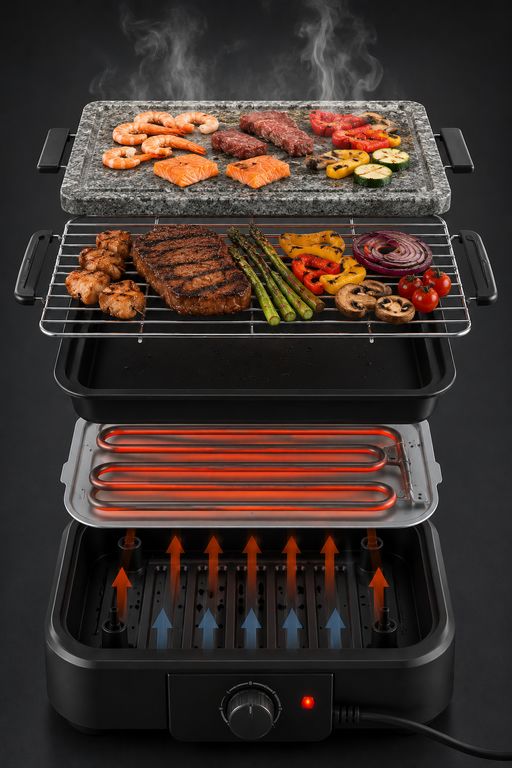Barbecue électrique Avec pierrade
